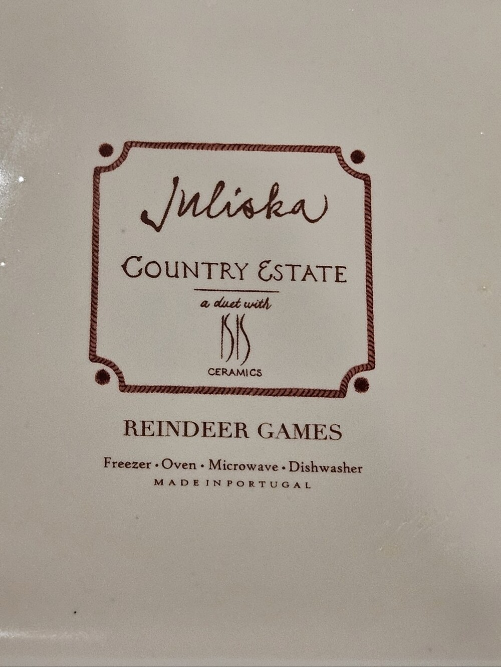 RARE JULISKA REINDEER GAMES RUDOLPH CHRISTMAS ACCENT SALAD PLATE - Picture 6 of 6